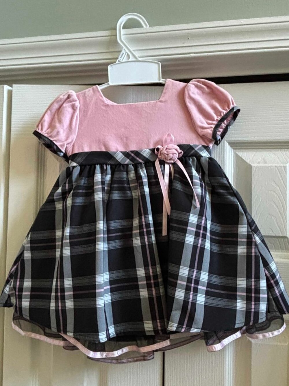 Pink & Black Fancy Girls Dress 12 months